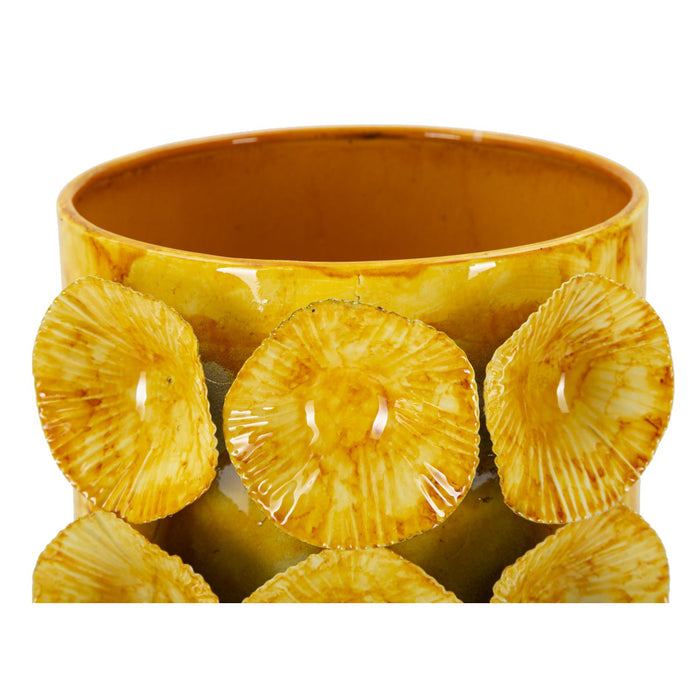 Vaso Decorativo MF853, Verde, Metallo, 16x15x33 cm, Seven Design