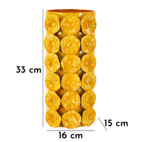 Vaso Decorativo MF853, Verde, Metallo, 16x15x33 cm, Seven Design