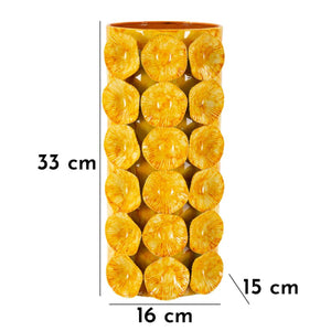 Vaso Decorativo MF853, Verde, Metallo, 16x15x33 cm, Seven Design