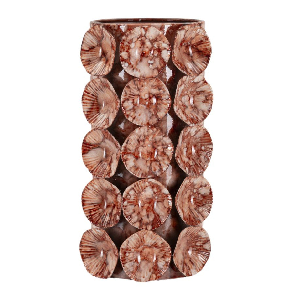 Vaso Decorativo MF854, Giallo, Metallo, 12,5x12,5x24 cm, Seven Design