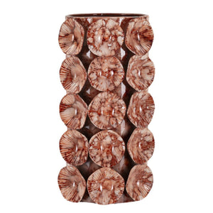 Vaso Decorativo MF854, Giallo, Metallo, 12,5x12,5x24 cm, Seven Design