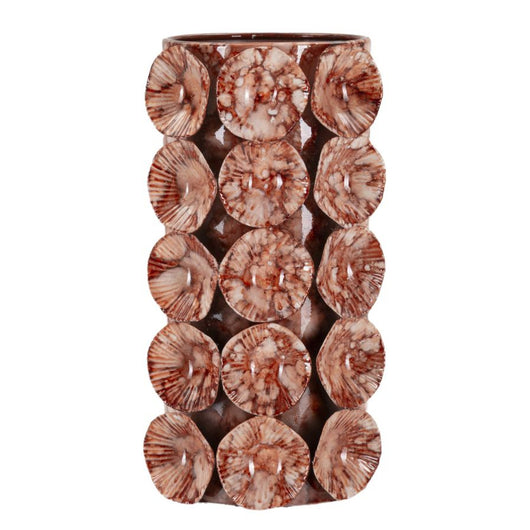 Vaso Decorativo MF854, Giallo, Metallo, 12,5x12,5x24 cm, Seven Design