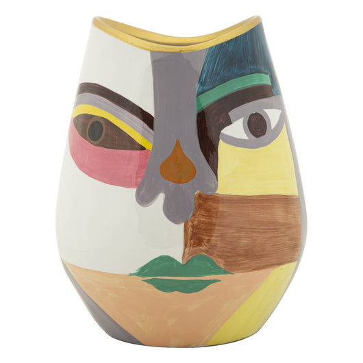 Vaso Decorativo MF844, Multicolore, Ceramica, 19x19x24,5 cm, Seven Design