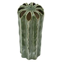 Vaso Decorativo MF848, Verde, Ceramica, 12x12x31,5 cm, Seven Design
