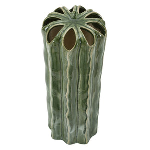 Vaso Decorativo MF848, Verde, Ceramica, 12x12x31,5 cm, Seven Design