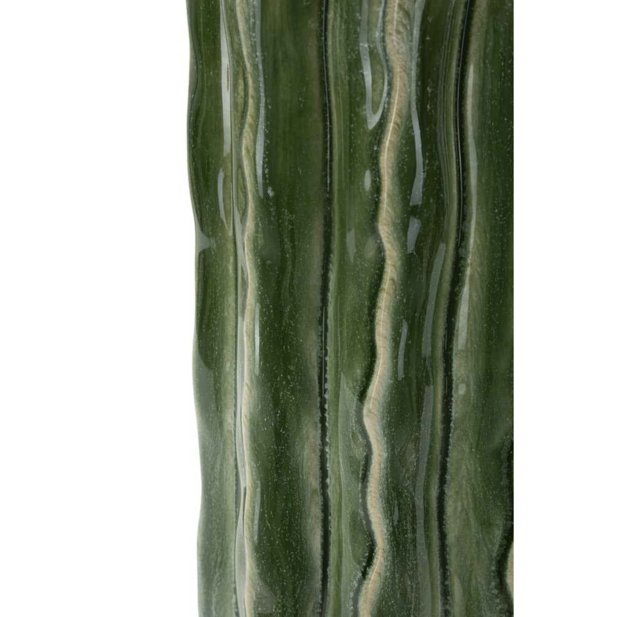 Vaso Decorativo MF848, Verde, Ceramica, 12x12x31,5 cm, Seven Design