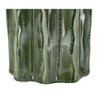 Vaso Decorativo MF848, Verde, Ceramica, 12x12x31,5 cm, Seven Design