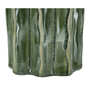 Vaso Decorativo MF848, Verde, Ceramica, 12x12x31,5 cm, Seven Design