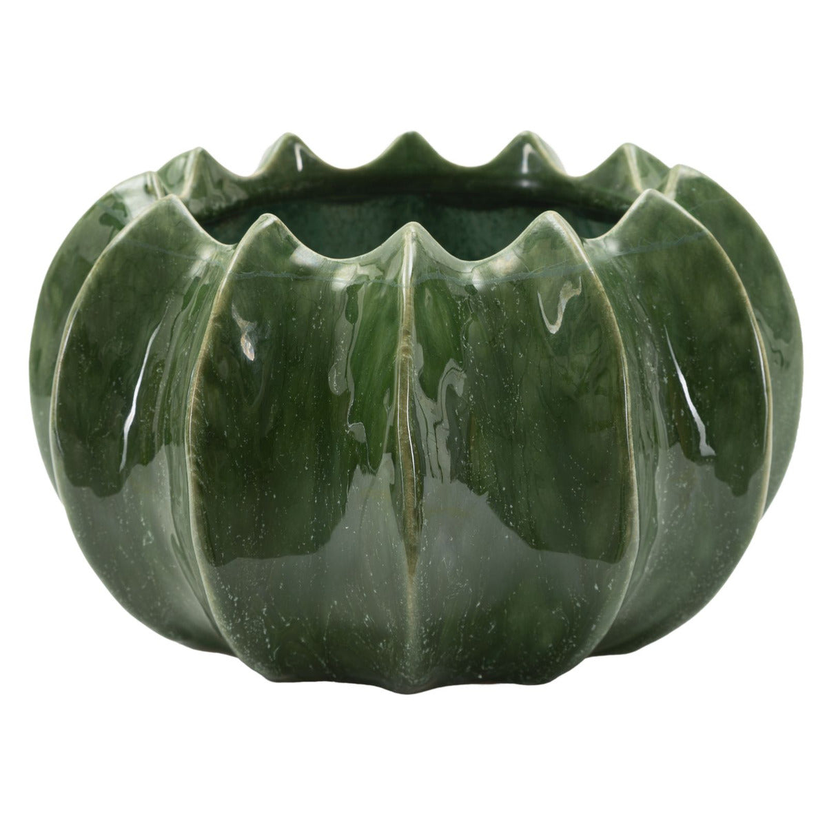 Vaso Decorativo MF849, Verde, Ceramica, 22x22x13,5 cm, Seven Design