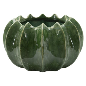 Vaso Decorativo MF849, Verde, Ceramica, 22x22x13,5 cm, Seven Design