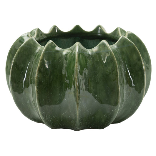 Vaso Decorativo MF849, Verde, Ceramica, 22x22x13,5 cm, Seven Design