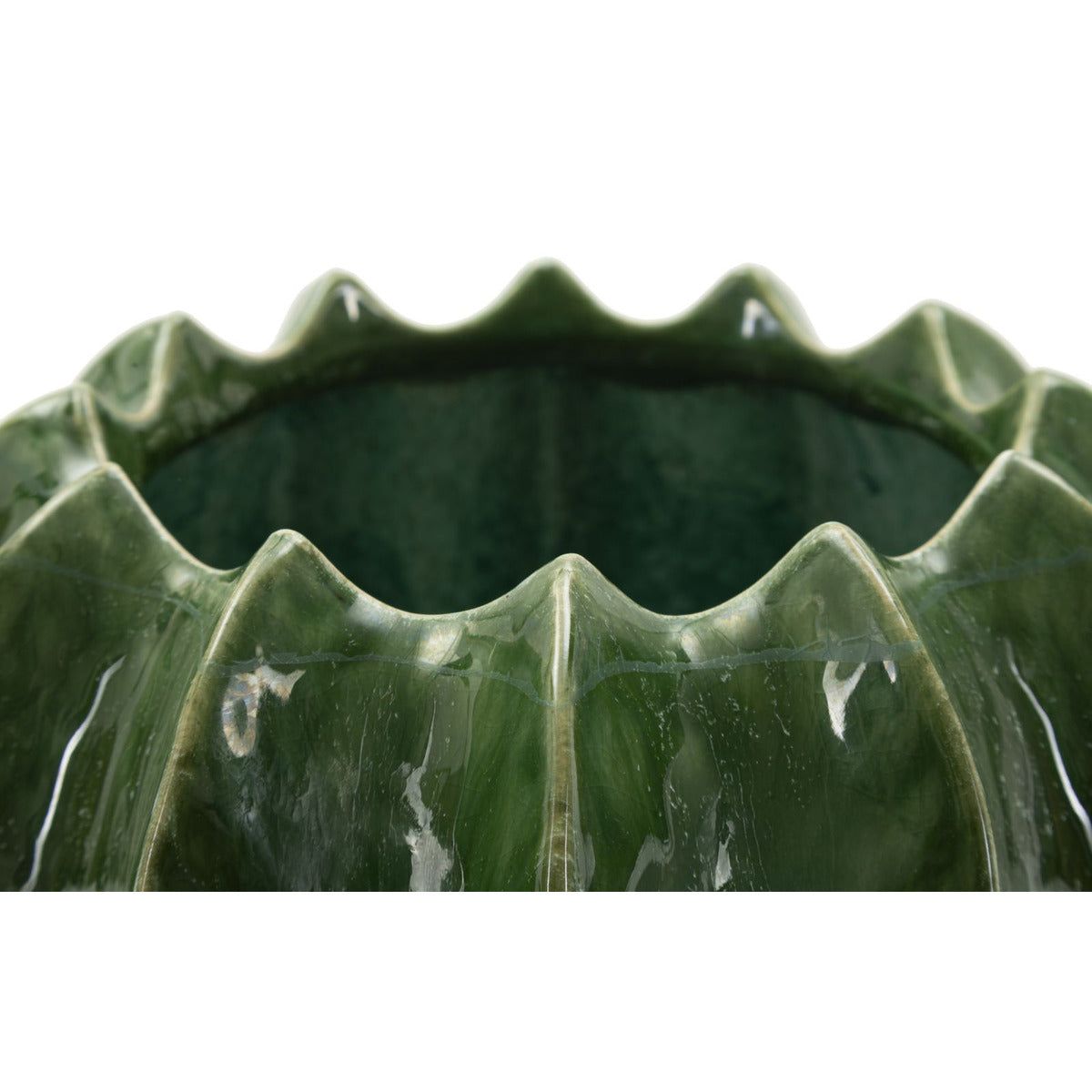 Vaso Decorativo MF849, Verde, Ceramica, 22x22x13,5 cm, Seven Design
