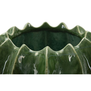 Vaso Decorativo MF849, Verde, Ceramica, 22x22x13,5 cm, Seven Design