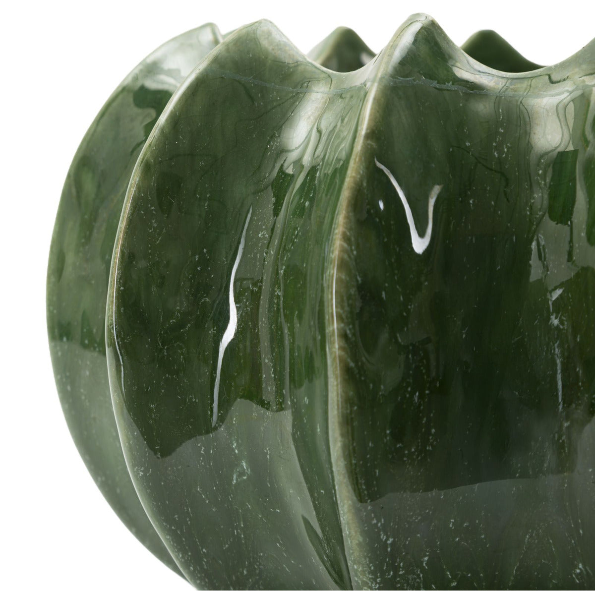 Vaso Decorativo MF849, Verde, Ceramica, 22x22x13,5 cm, Seven Design