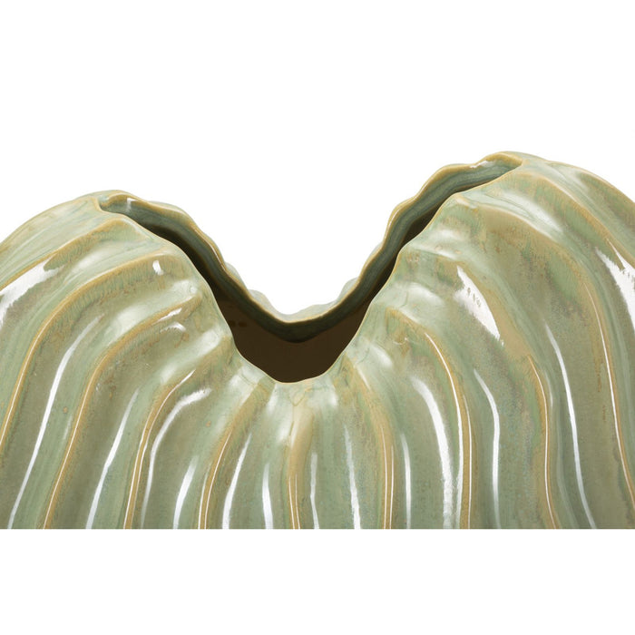 Vaso Decorativo MF822, Verde, Ceramica, 27x14x46,5 cm, Seven Design