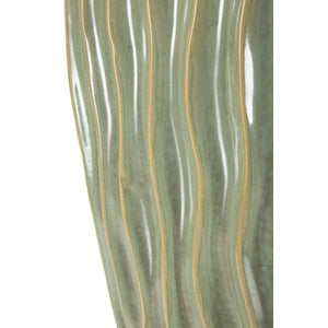 Vaso Decorativo MF822, Verde, Ceramica, 27x14x46,5 cm, Seven Design
