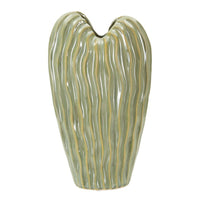 Vaso Decorativo MF840, Verde, Ceramica, 22x10x39 cm, Seven Design