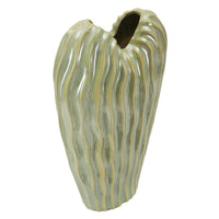 Vaso Decorativo MF840, Verde, Ceramica, 22x10x39 cm, Seven Design