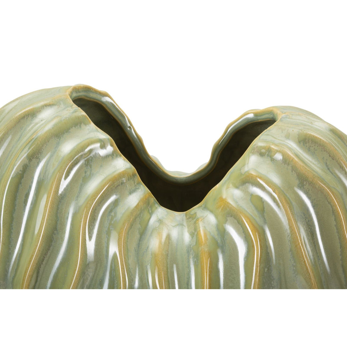 Vaso Decorativo MF840, Verde, Ceramica, 22x10x39 cm, Seven Design