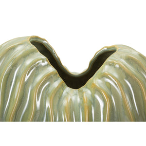 Vaso Decorativo MF840, Verde, Ceramica, 22x10x39 cm, Seven Design