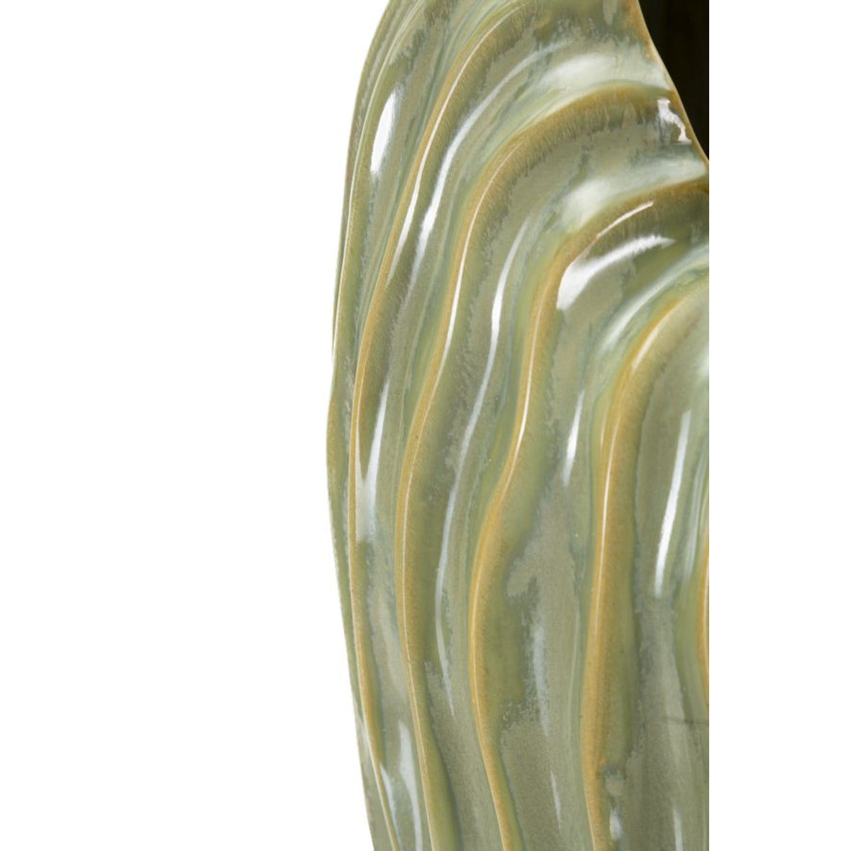 Vaso Decorativo MF840, Verde, Ceramica, 22x10x39 cm, Seven Design