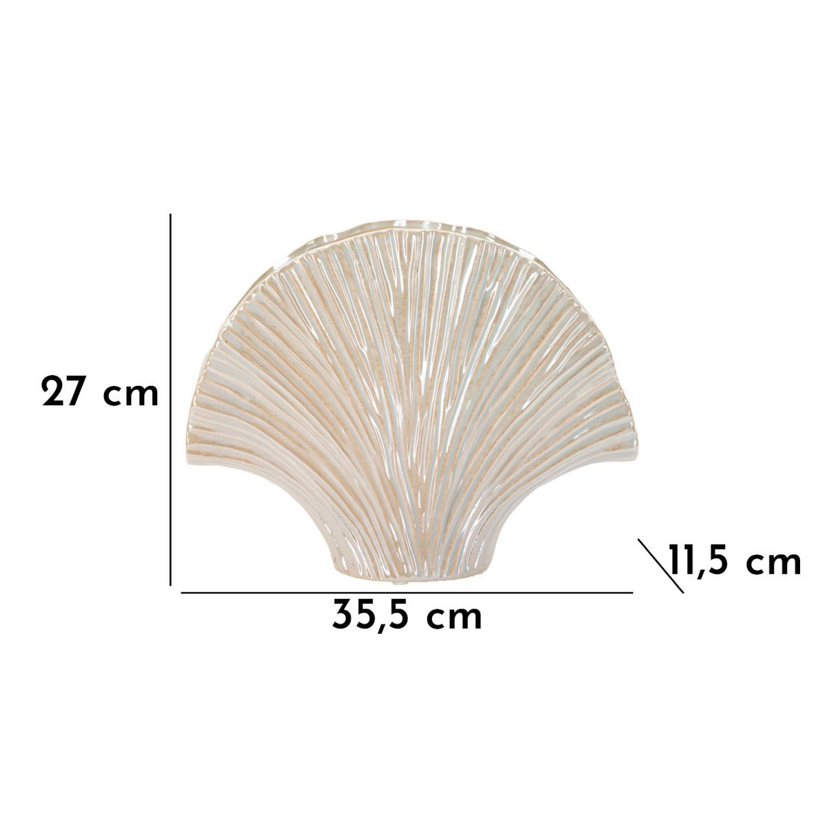 Vaso Decorativo MF843, Bianco, Ceramica, 35,5x11,5x27 cm, Seven Design