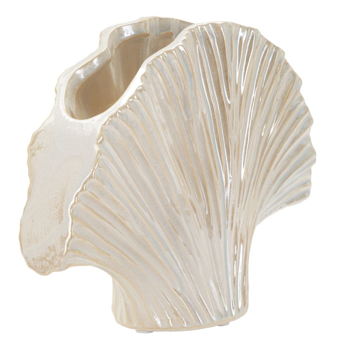 Vaso Decorativo MF851, Bianco, Ceramica, 27x8x19 cm, Seven Design