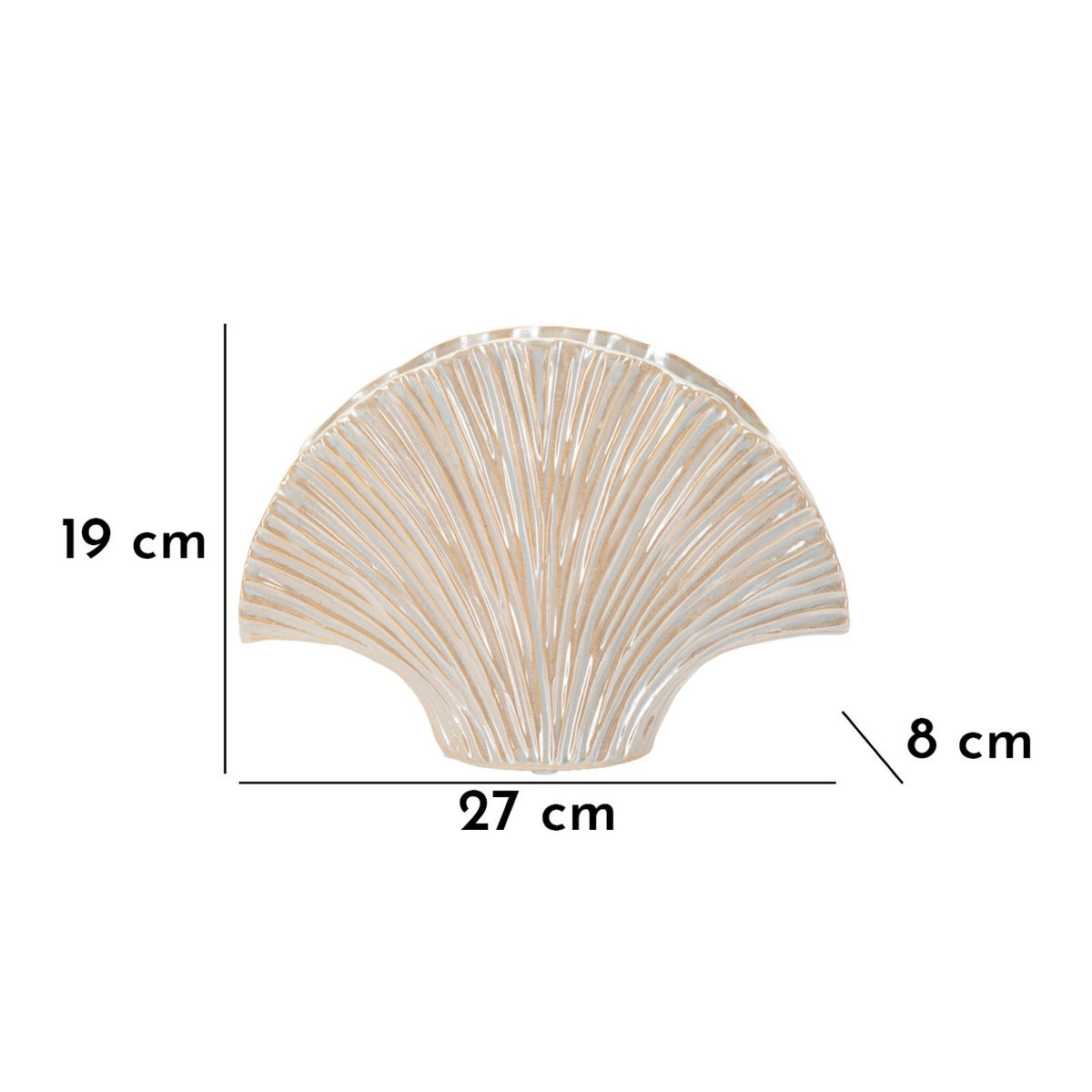 Vaso Decorativo MF851, Bianco, Ceramica, 27x8x19 cm, Seven Design