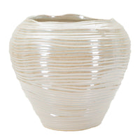 Vaso Decorativo MF841, Bianco, Ceramica, 27x27x24 cm, Seven Design