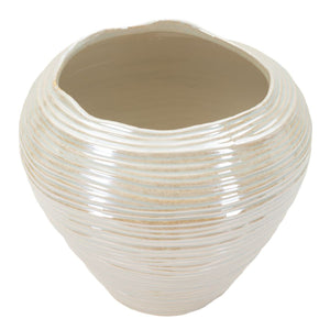 Vaso Decorativo MF841, Bianco, Ceramica, 27x27x24 cm, Seven Design
