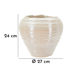 Vaso Decorativo MF841, Bianco, Ceramica, 27x27x24 cm, Seven Design
