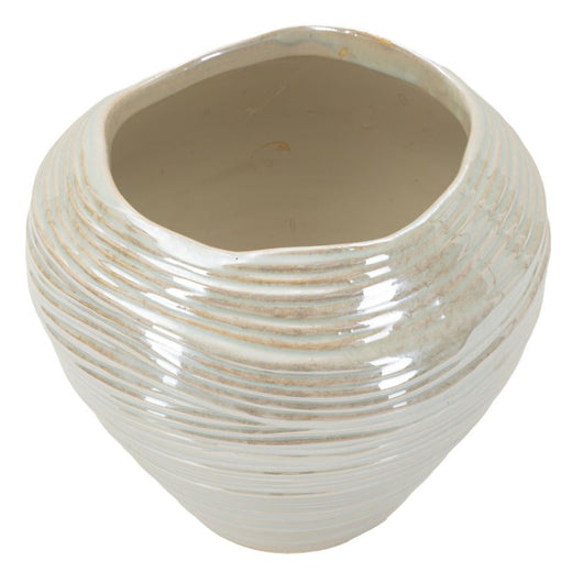 Vaso Decorativo MF845, Bianco, Ceramica, 22x22x20 cm, Seven Design