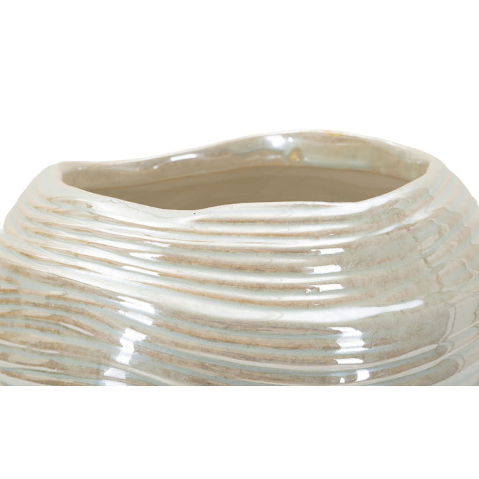 Vaso Decorativo MF845, Bianco, Ceramica, 22x22x20 cm, Seven Design