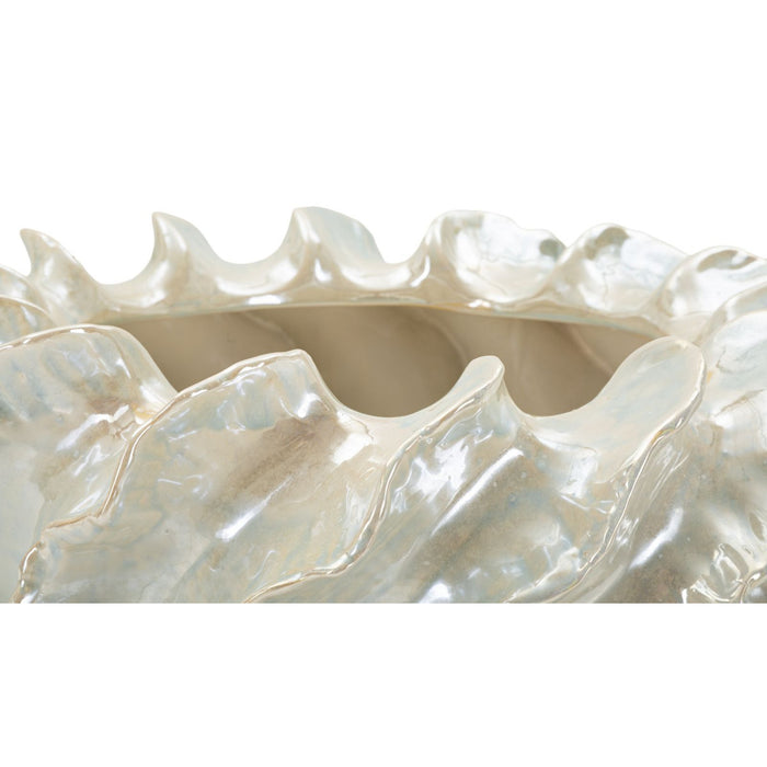 Vaso Decorativo MF826, Bianco, Ceramica, 43x43x16 cm, Seven Design