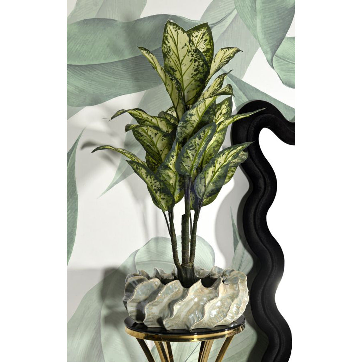 Vaso Decorativo MF826, Bianco, Ceramica, 43x43x16 cm, Seven Design