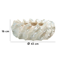 Vaso Decorativo MF826, Bianco, Ceramica, 43x43x16 cm, Seven Design