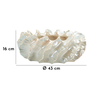 Vaso Decorativo MF826, Bianco, Ceramica, 43x43x16 cm, Seven Design