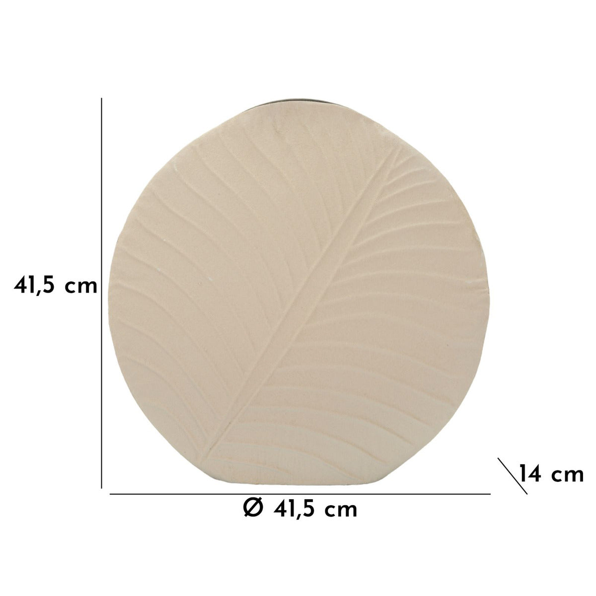 Vaso Decorativo MF833, Beige, Metallo, 41,5x14x41,5 cm, Seven Design