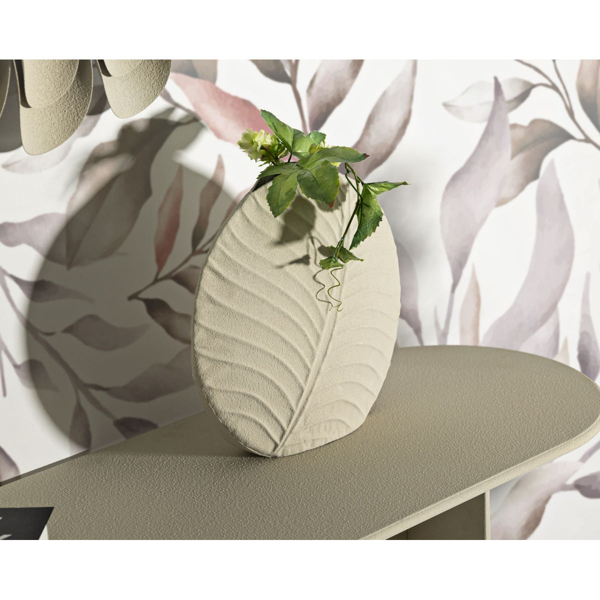 Vaso Decorativo MF842, Beige, Metallo, 32,5x13x32,5 cm, Seven Design