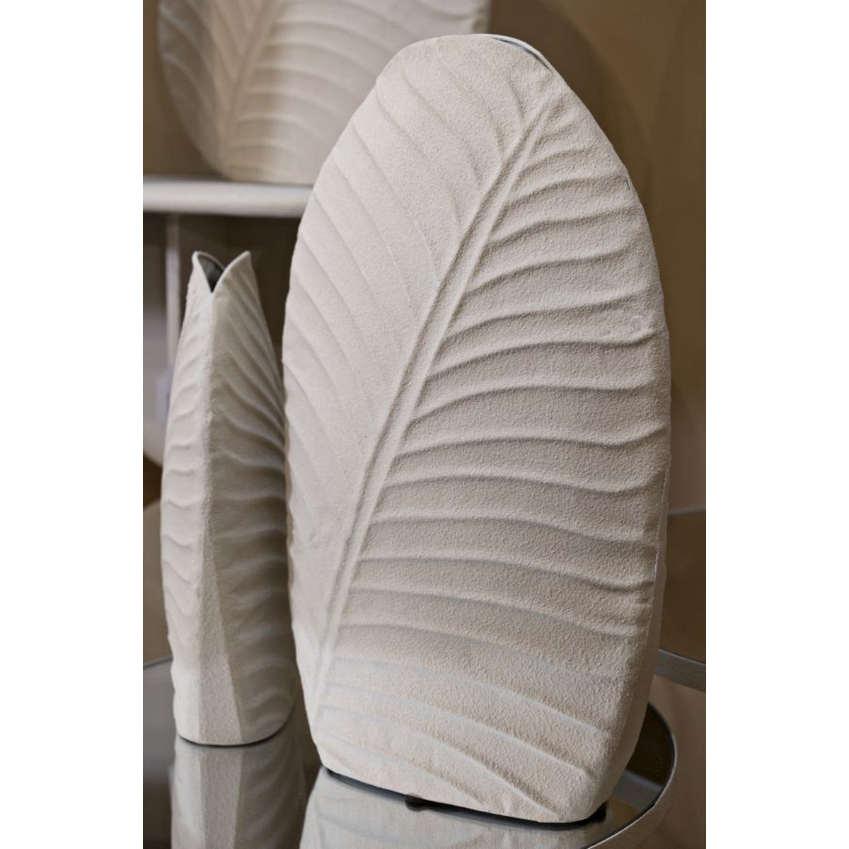 Vaso Decorativo MF809, Beige, Metallo, 26x11x41 cm, Seven Design