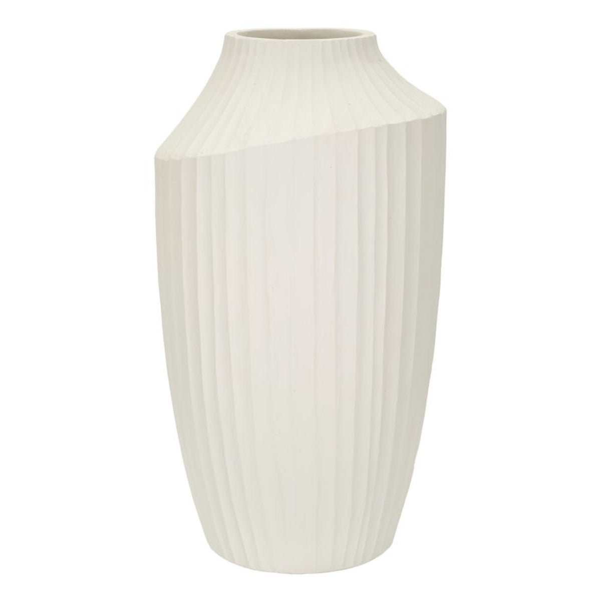Vaso Decorativo MF816, Beige, Poliresina, 28,5x28,5x50,5 cm, Seven Design