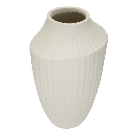 Vaso Decorativo MF816, Beige, Poliresina, 28,5x28,5x50,5 cm, Seven Design