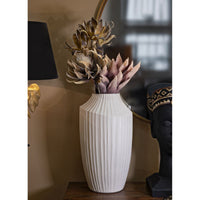 Vaso Decorativo MF816, Beige, Poliresina, 28,5x28,5x50,5 cm, Seven Design