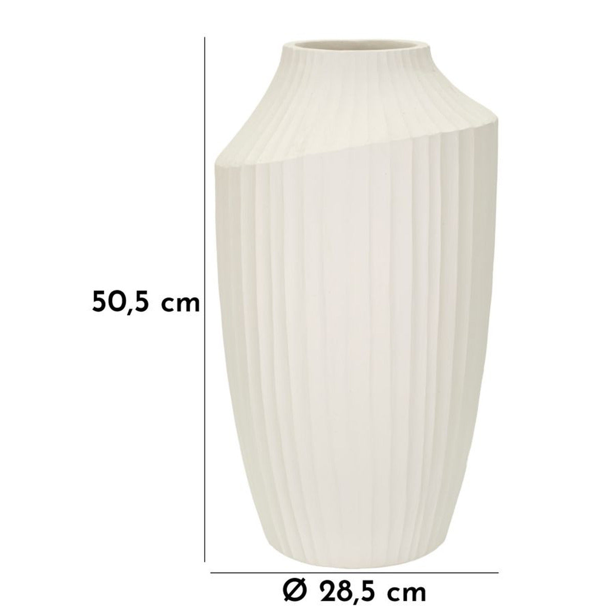 Vaso Decorativo MF816, Beige, Poliresina, 28,5x28,5x50,5 cm, Seven Design