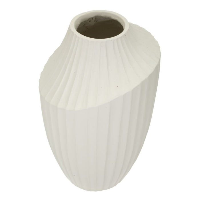Vaso Decorativo MF836, Beige, Poliresina, 22,5x22,5x38 cm, Seven Design