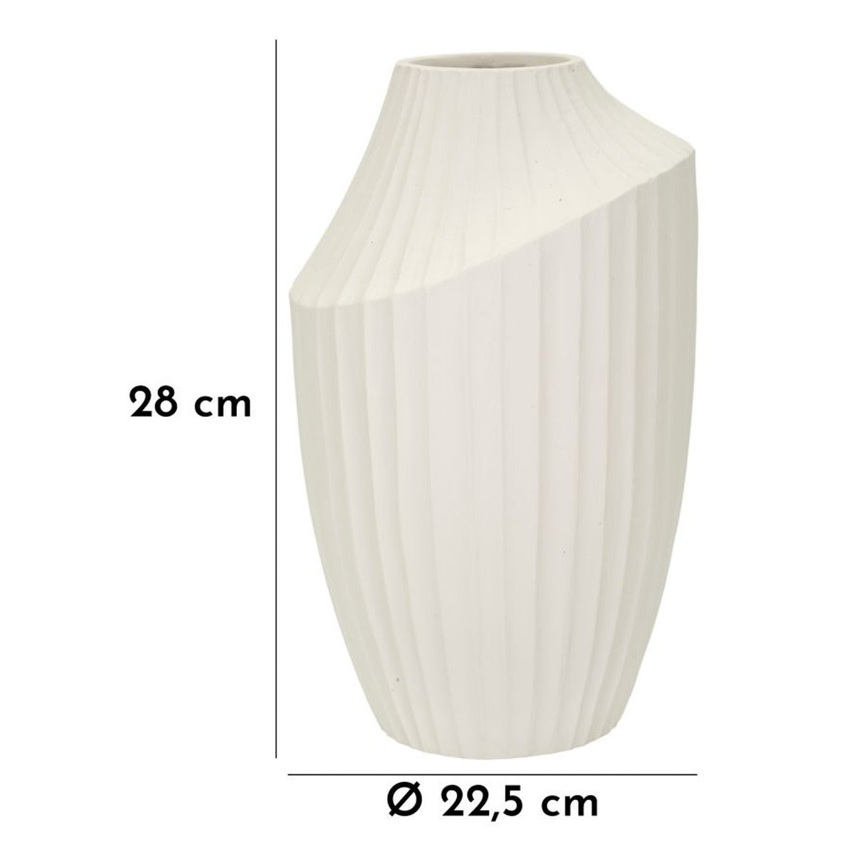 Vaso Decorativo MF836, Beige, Poliresina, 22,5x22,5x38 cm, Seven Design
