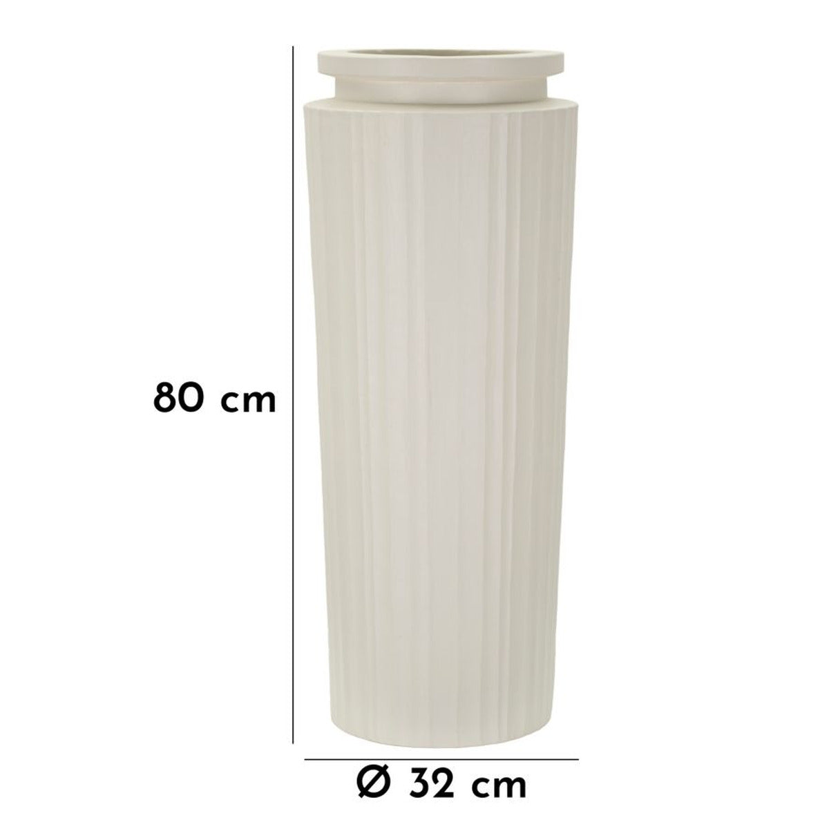Vaso Decorativo MF808, Beige, Poliresina, 32x32x80 cm, Seven Design