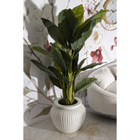 Vaso Decorativo MF810, Beige, Poliresina, 48x48x38 cm, Seven Design