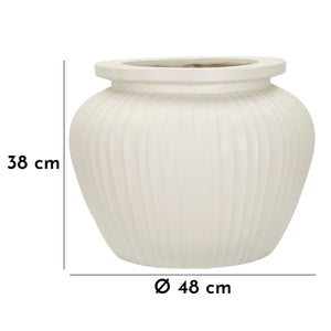 Vaso Decorativo MF810, Beige, Poliresina, 48x48x38 cm, Seven Design