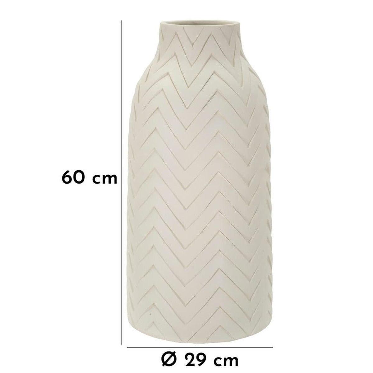 Vaso Decorativo MF813, Beige, Poliresina, 29x29x60 cm, Seven Design